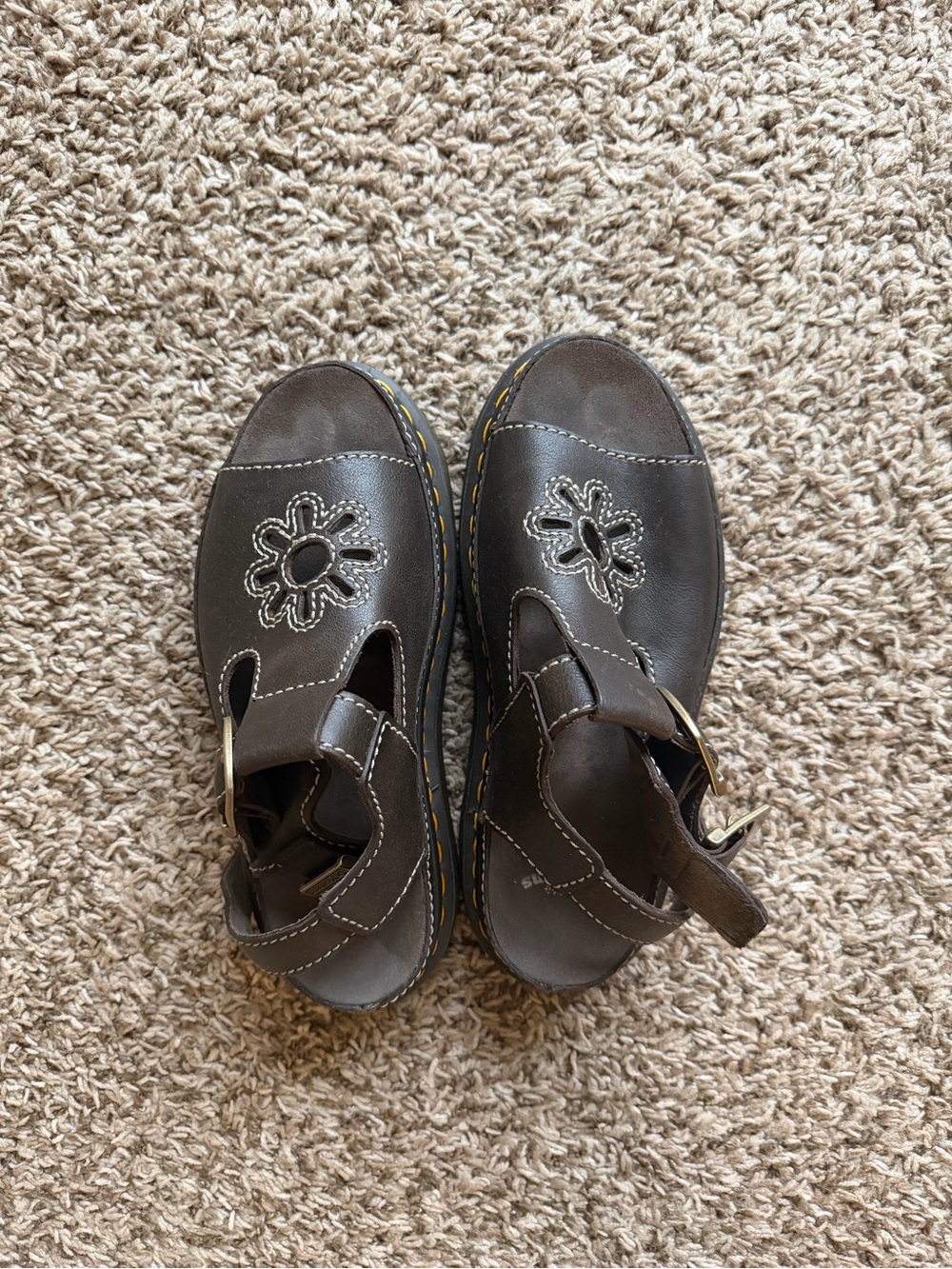 Dr. Marten Dunnet Flower Full Grain Leather Sandals